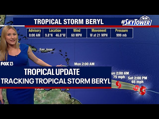 ⁣Tropical Storm Beryl likely to become hurricane by Sunday