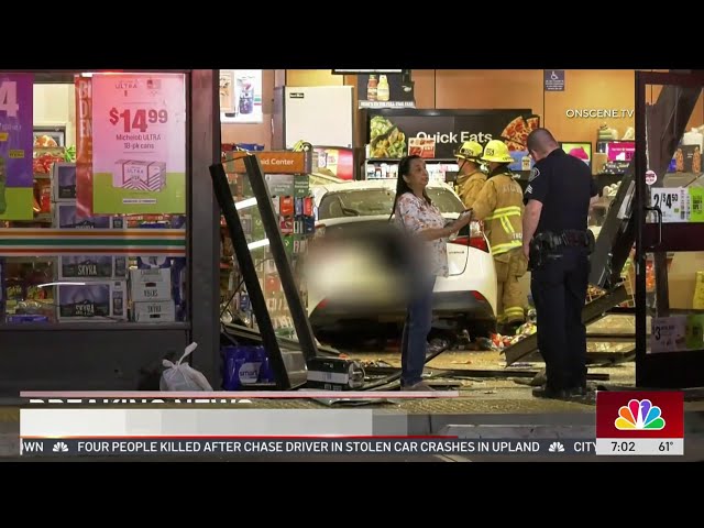 ⁣Driver in custody after crashing into Arcadia 7-Eleven