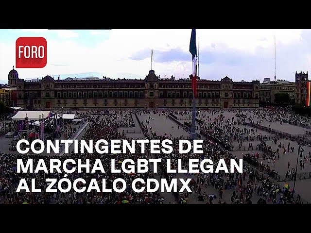 ⁣Contingentes llegan al Zócalo en Marcha por el Orgullo 2024 - Las Noticias