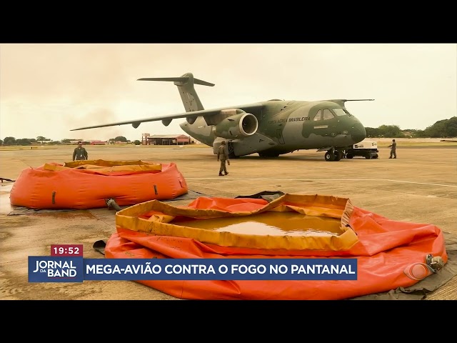 ⁣Maior avião cargueiro atua contra incêndios no Pantanal