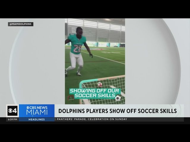 ⁣Miami Dolphins players show off soccer skills for Copa America