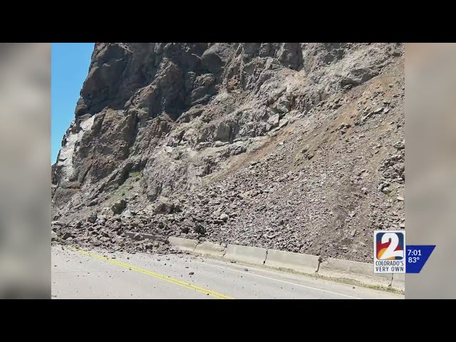 ⁣Large rock slide closes parts of US 40 in Grand County