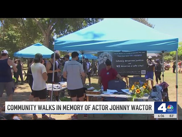 ⁣Community in North Hollywood walks in memory of actor Johnny Wactor