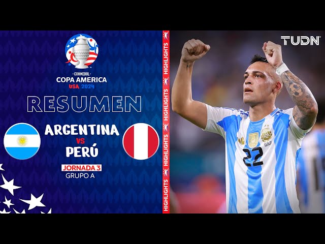 ⁣Resumen y goles | Argentina vs Perú | Copa América 2024 - J3 | TUDN