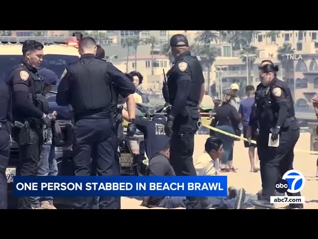 ⁣Men involved in wild Santa Monica beach brawl used poles, umbrellas to fight, witnesses say