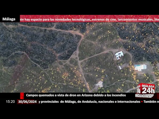 ⁣Noticia - Campos quemados a vista de dron en Arizona debido a los incendios