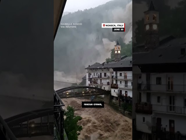 ⁣Torrential rain causes massive flooding, landsides in northern Italy