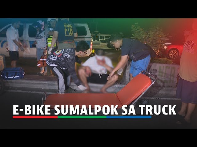 ⁣E-bike sumalpok sa truck