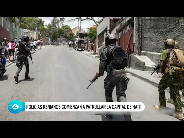 ⁣Policías kenianos comienzan a patrullar la capital de Haití