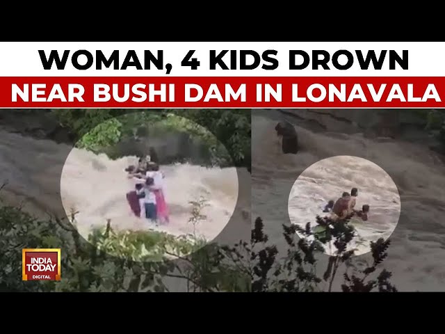 ⁣Tourists Swept Away In Lonavala's Waterfall, Body Of Woman And 2 Kids Found, Search Ops Are On
