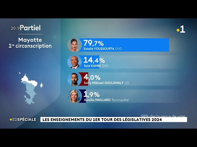 ⁣ Élections #législatives2024 : Les résultats partiels à Mayotte.