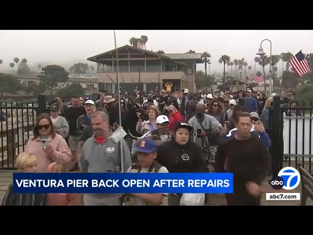 ⁣Historic Ventura Pier reopens after repairs to winter storm damage