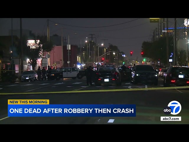 ⁣1 dead after robbery ends in deadly crash in Los Angeles