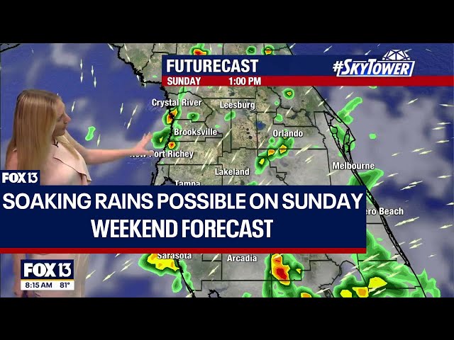 ⁣Tampa Weather: Soaking rains possible on Sunday