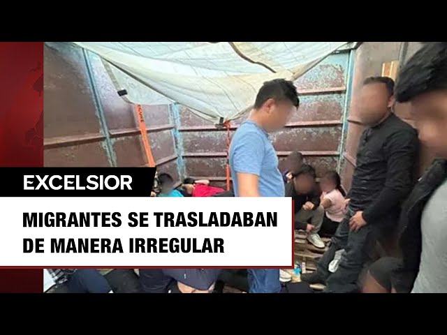 ⁣Rescatan a 63 migrantes hacinados en un camión de carga en Chihuahua