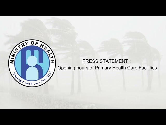 ⁣PRESS STATEMENT: Opening hours of Primary Health Care Facilities