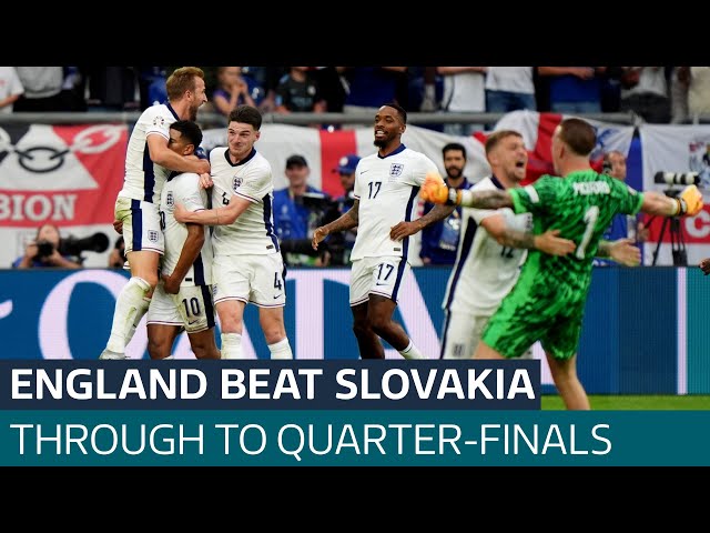 ⁣England reach Euro 2024 quarter-finals after comeback win against Slovakia | ITV News
