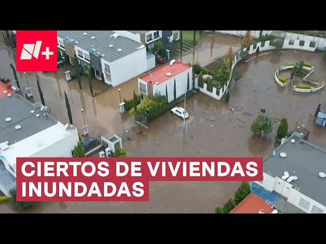 ⁣Lluvias dejan cientos de viviendas inundadas en Chalco - N+