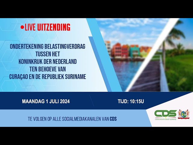 ⁣ONDERTEKENING BELASTINGVERDRAG TUSSEN  KONINKRIJK DER NEDERLANDEN TBV CURACAO EN REPUBLIEK SURINAME