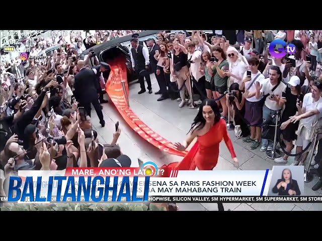 ⁣Katy Perry, agaw-eksena sa Paris Fashion Week sa kaniyang dress na may mahabang train | Balitanghali