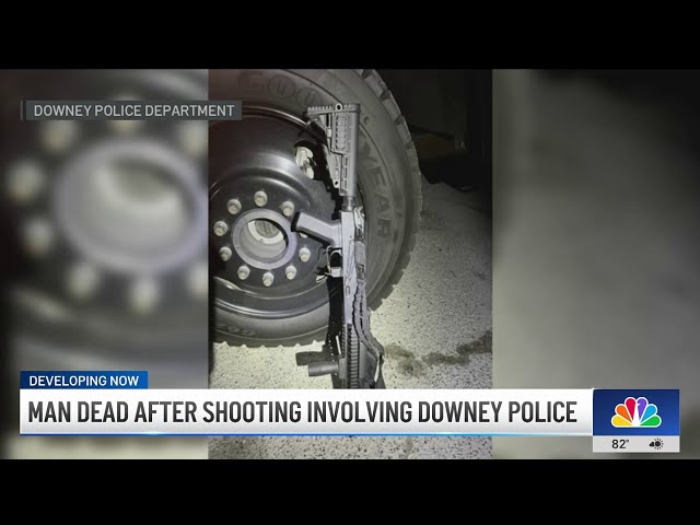 ⁣Man wielding airsoft style rifle shot and killed by Downey Police
