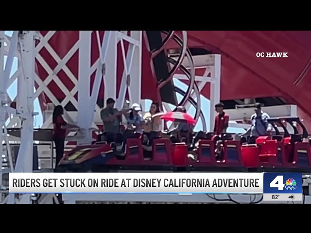 ⁣Riders get stuck on ride at Disney California Adventure