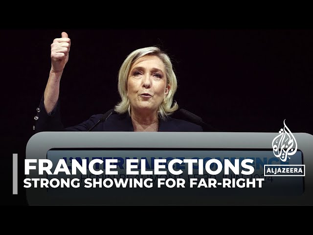 ⁣France’s far right leads in first round of elections, exit polls show