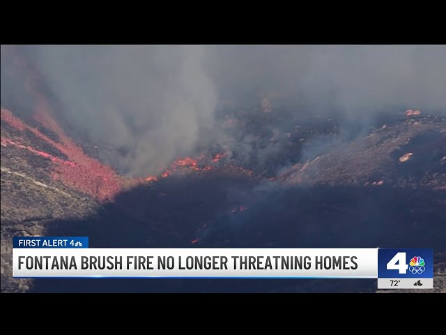 ⁣Fontana brush fire no longer threatening homes