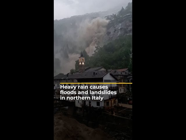 ⁣Heavy rain causes floods and landslides in northern Italy | AJ #shorts