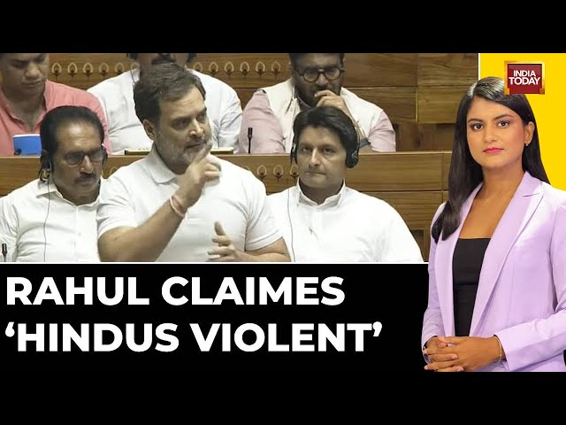 ⁣Ruckus In Parliament Over Rahul Gandhi's 'Hindus Violent' Remark, BJP Leaders Attack,