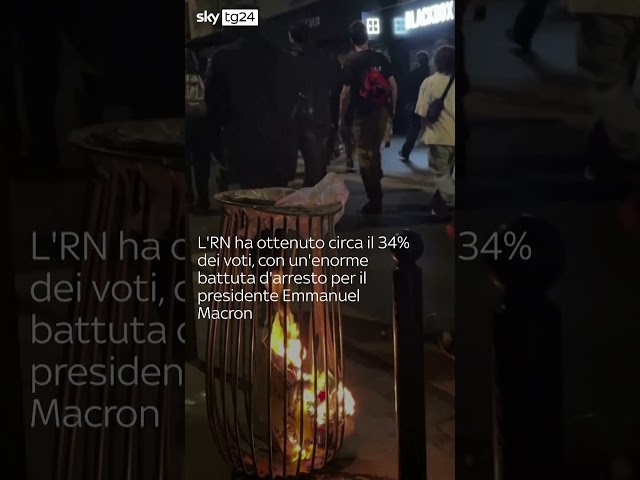 ⁣Francia, manifestanti in strada dopo risultati elettorali