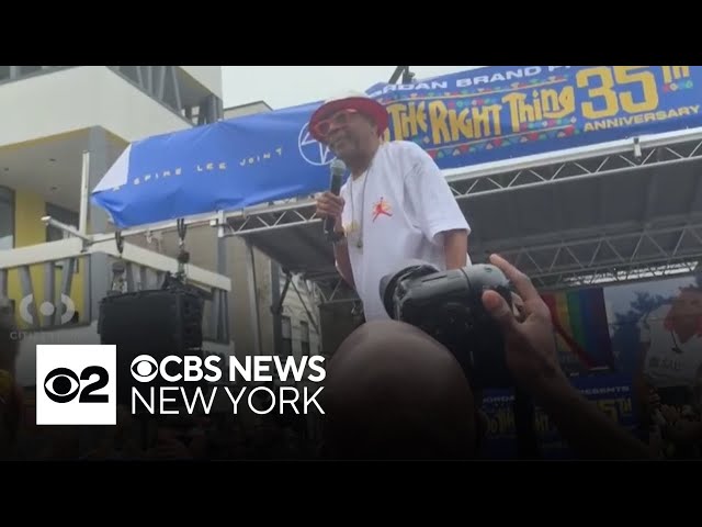 ⁣Spike Lee hosts "Do the Right Thing" block party in Bed-Stuy, Brooklyn