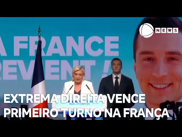 ⁣Extrema direita vence primeiro turno das eleições na França