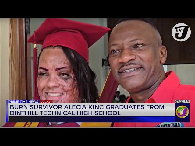 ⁣Burn Survivor Alecia King Graduates from Dinthill Technical High School | TVJ News