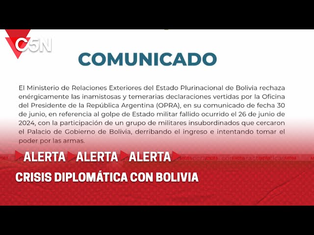 ⁣TENSIÓN DIPLOMÁTICA con BOLIVIA: RECHAZAN las DECLARACIONES de la PRESIDENCIA ARGENTINA
