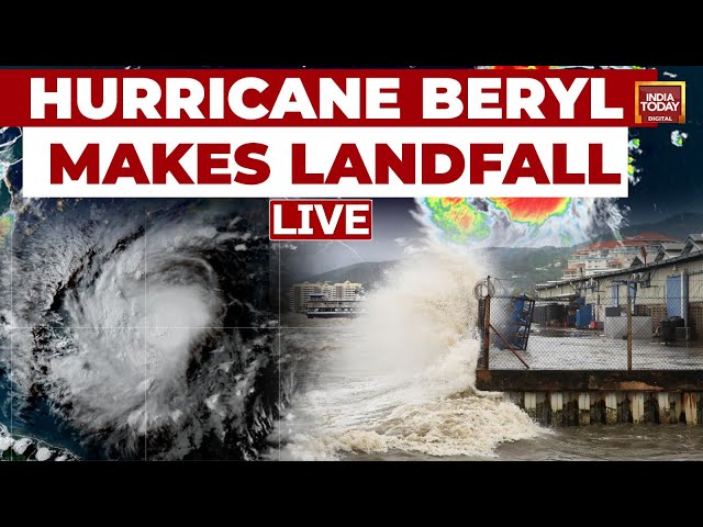 ⁣LIVE Hurricane Beryl Makes landfall | Hurricane Beryl Turns Into Dangerous Category 4 Storm