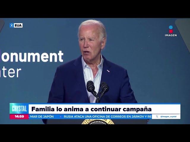 ⁣Familia de Joe Biden lo anima a continuar con su campaña