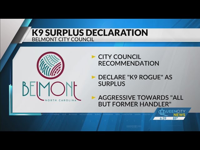 ⁣Belmont declares aggressive police K-9 as surplus