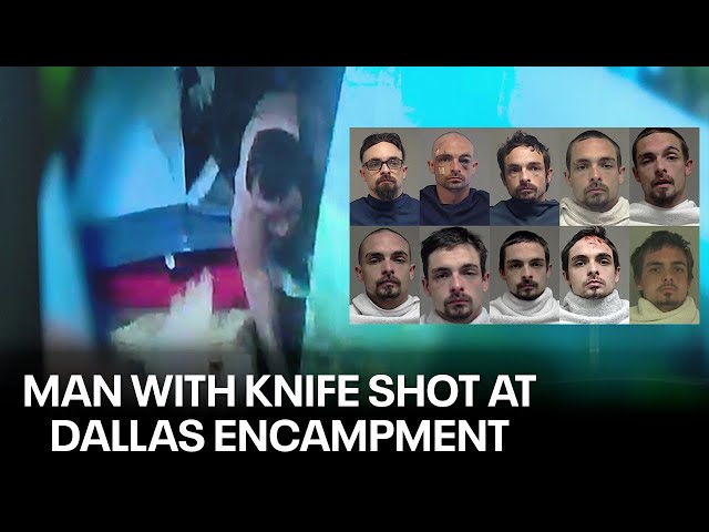 ⁣VIDEO: Police shoot man with knife in Far North Dallas encampment