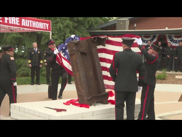 ⁣Colorado firefighters escort twin towers piece to new Fort Collins memorial