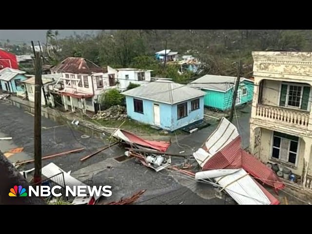 ⁣Hurricane Beryl makes landfall north of Grenada