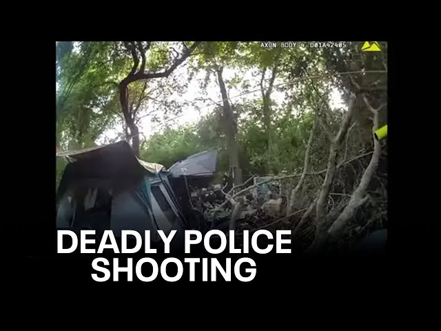 ⁣Police release video of deadly shooting at Far North Dallas encampment