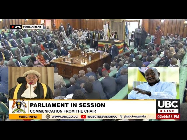 ⁣SPEAKER ANITA AMONG PRESENTS H.E MUSEVENI'S RECONSIDERATION LETTER OF THE BUDGET TO PARLIAMENT