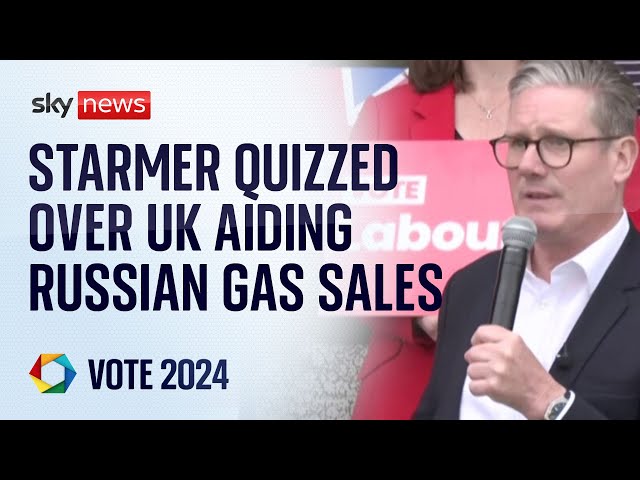 ⁣Starmer asked about UK financial services aiding sale of Russian gas after Sky News investigation