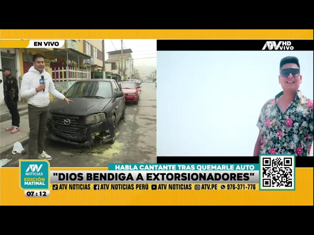 ⁣Extorsionadores queman el auto de conocido cantante por no querer pagar cupos