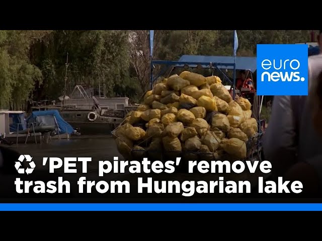⁣'PET Pirates' remove seven tonnes of rubbish from Hungarian lake | euronews 