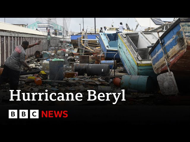⁣Hurricane Beryl moves towards Jamaica | BBC News