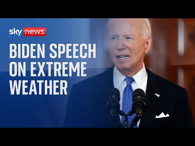 ⁣Watch live: Joe Biden delivers speech on extreme weather