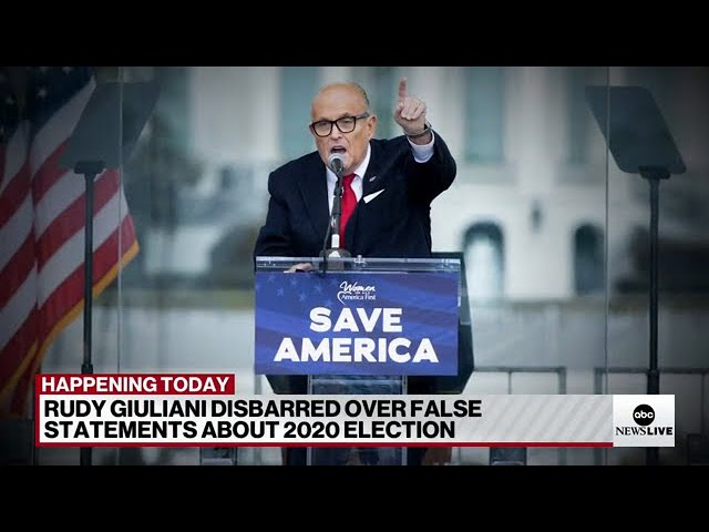 ⁣Giuliani disbarred in NY as court finds he repeatedly lied about Trump's 2020 election loss