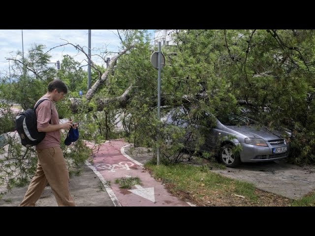 ⁣Two dead after powerful storm sweeps through western Balkans